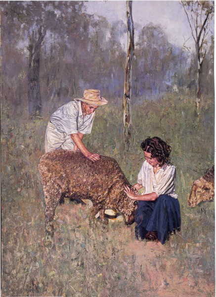 Norah Linton in A Little Bush Maid.  Painting by John Lennox.